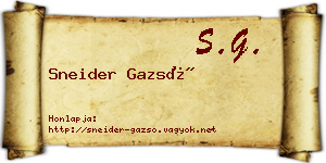 Sneider Gazsó névjegykártya